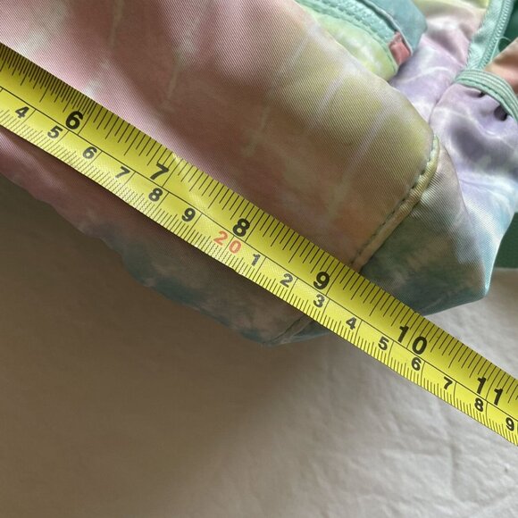 Pastel Tie-Dye Mini Backpack With Front Zipper Pocket & Adjustable Straps - Picture 9 of 10